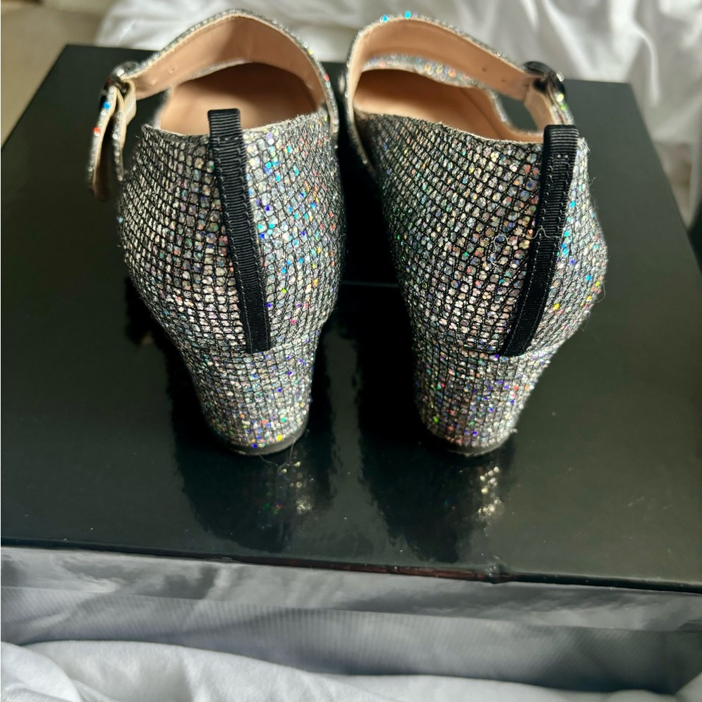 SJP by Sarah Jessica Parker Glitter Heels in Black and Silver